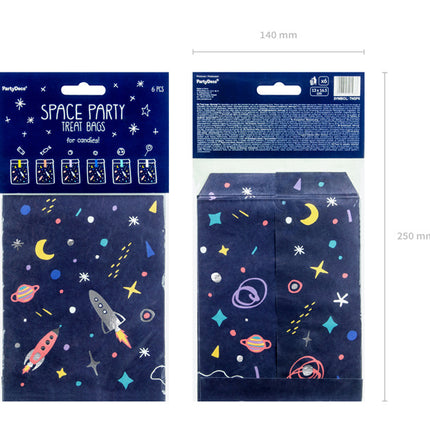 Sacs de partage Espace 14cm 6pcs