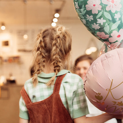 Ballon à l'hélium Coeur Fleurs Vide 45cm