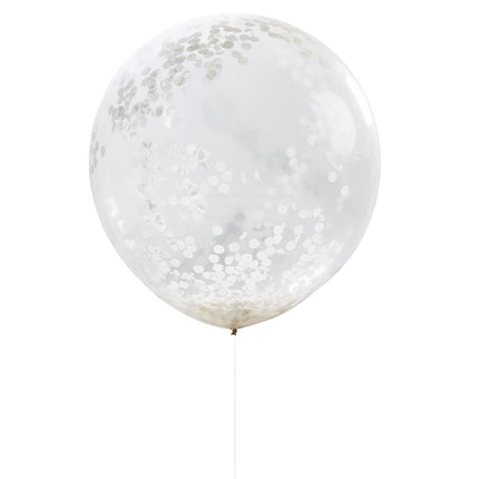 Ballons confettis blancs 90cm 3pcs