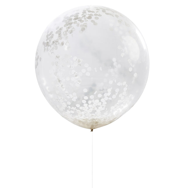 Ballons confettis blancs 90cm 3pcs