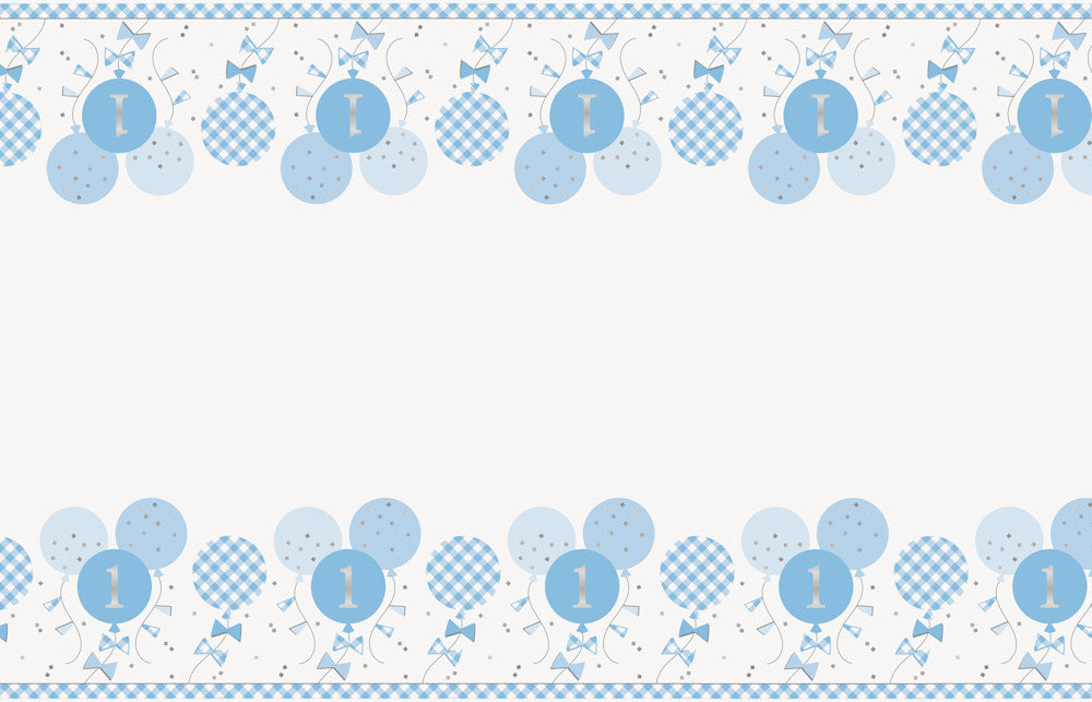Nappe d'anniversaire 1 an Bleu 2.13m