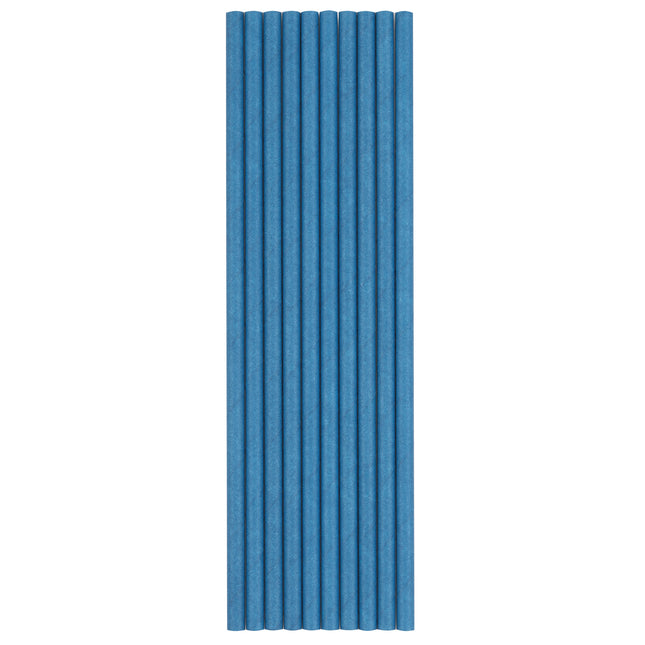 Pailles en papier bleu 10pcs