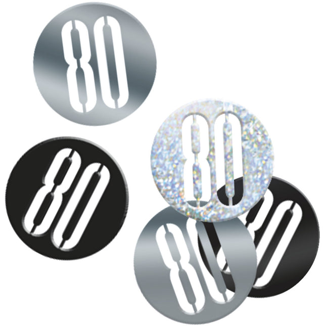 Confetti de table 80 ans noir 14gr