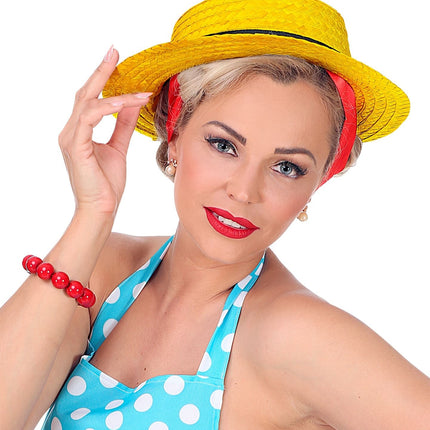 Chapeau jaune avec bandeau noir