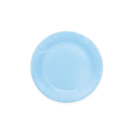 Assiettes en papier bleu clair 18cm 8pcs