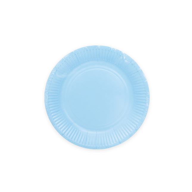 Assiettes en papier bleu clair 18cm 8pcs