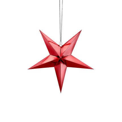 Lampion rouge étoile 30cm