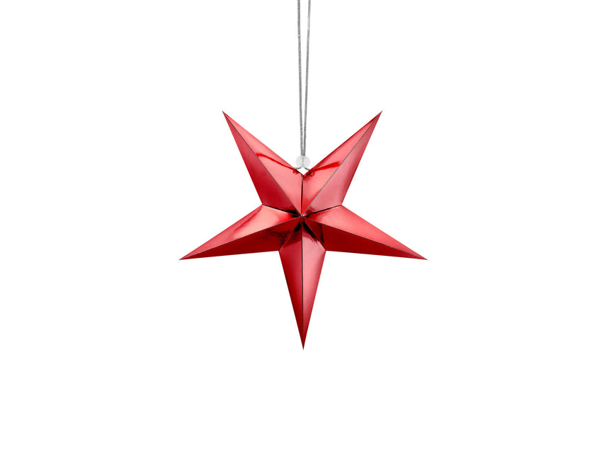 Lampion rouge étoile 30cm