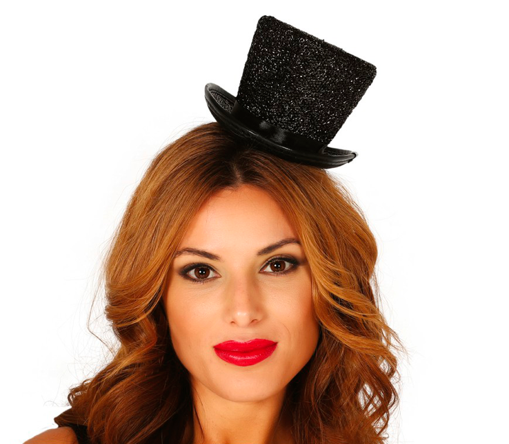 Bandeau à cheveux Mini Chapeau Noir