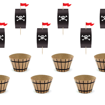 Set de cupcakes Pirate 6pcs