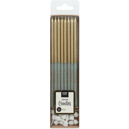 Bougies d'anniversaire Golden Dawn 12.5cm 16pcs