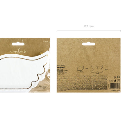 Serviettes de table Ailes 16cm 20pcs