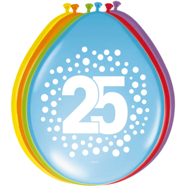 Ballons 25 Years Dots 30cm 8pcs