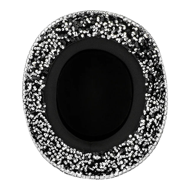 Chapeau argenté à paillettes