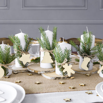 Décoration de table Étoiles en bois 2cm 50pcs