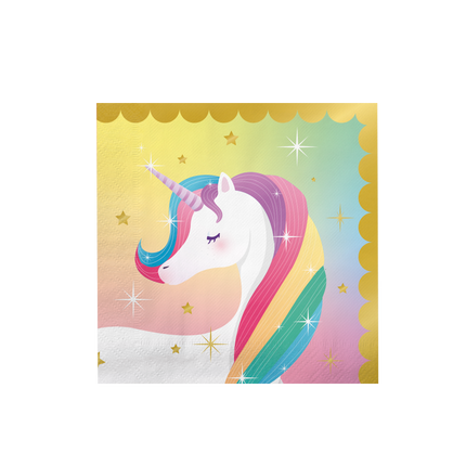 Serviettes de table Licorne 16cm 16pcs