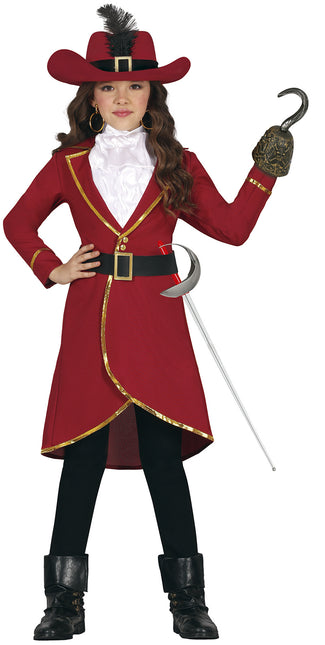 Costume de pirate fille rouge