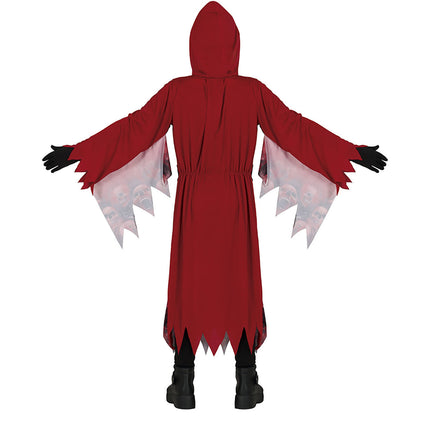 Costume d'Halloween crâne enfant rouge