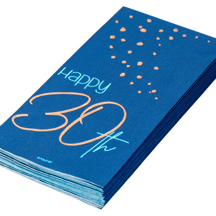 Serviettes de table 30 ans Bleu 33cm 10pcs