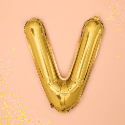 Ballon de baudruche Lettre V Or Vide 35cm