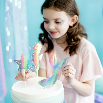 Ensemble de décoration de gâteau sirène 3 pièces