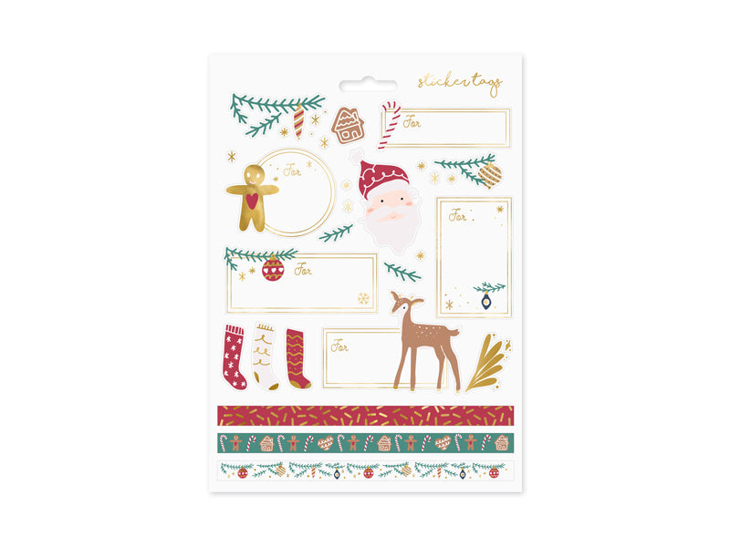 Autocollants pour cadeaux Mélange de Noël