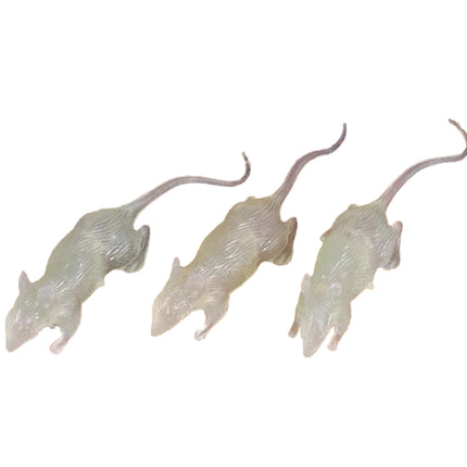Décoration de table Rats qui brillent dans le noir 7cm 3pcs