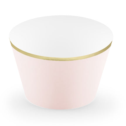 Moules à cupcake rose clair pastel 7.6cm 6pcs