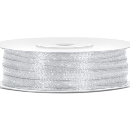 Ruban de satin argenté 3mm 50m