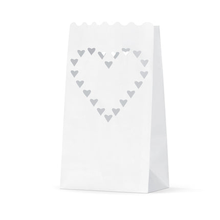 Sacs à bougies Coeurs 26cm 10pcs