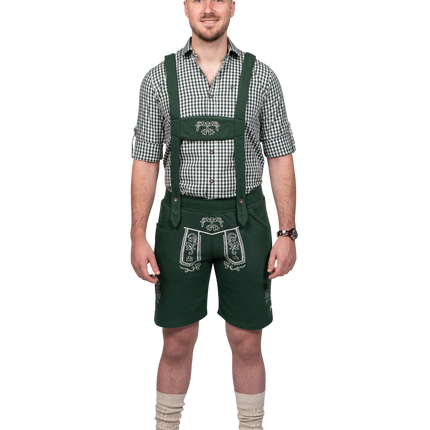 Pantalon en cuir vert foncé pour hommes