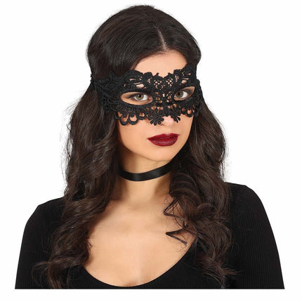 Masque oculaire noir en dentelle
