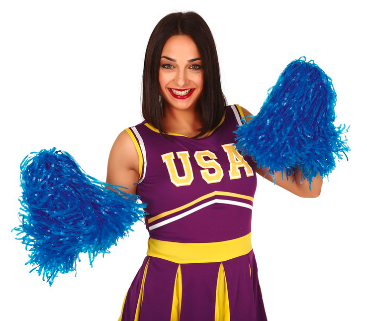 Pom-Pom Bleu 80cm 2pcs