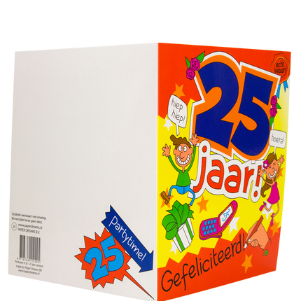 Carte d'anniversaire 25 Years Cartoon 16.5cm