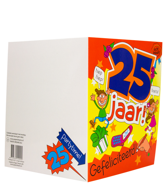 Carte d'anniversaire 25 Years Cartoon 16.5cm