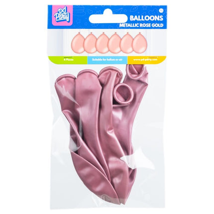 Ballons de baudruche or rose métallisé 30cm 6pcs