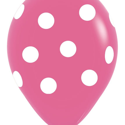 Ballons de baudruche Mélange de pois blancs 30cm 25pcs