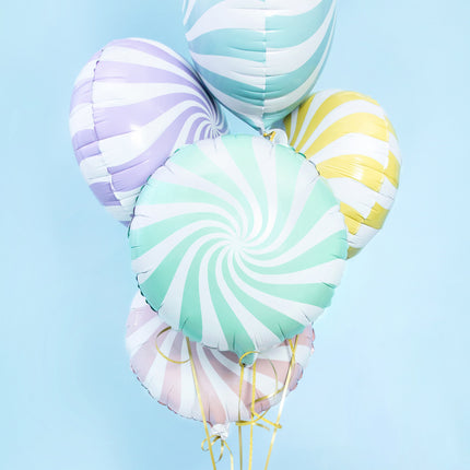 Ballon à l'hélium Vert Menthe Tourbillon 45cm Vide