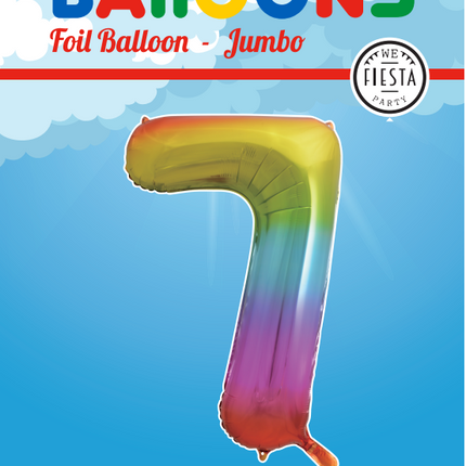 Ballon de baudruche Figure 7 Arc-en-ciel XL 86cm vide