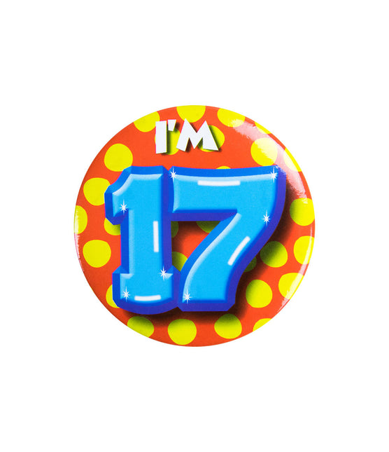 Je suis 17 Bouton 17 ans 5.5cm