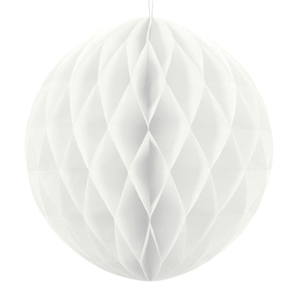 Boule en nid d'abeille blanche 40cm
