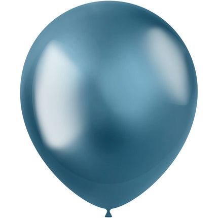 Ballons bleus chromés 33cm 10pcs