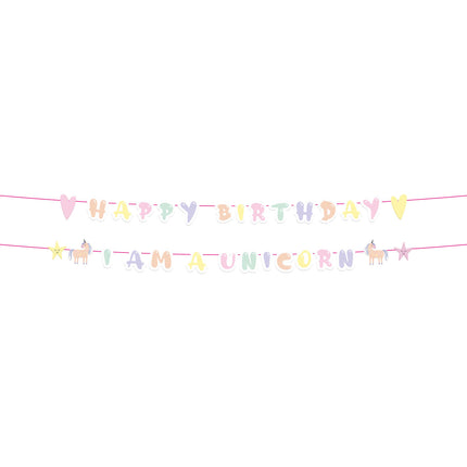 Guirlande de lettres licorne Happy Birthday 2pcs