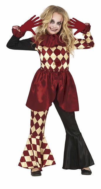 Horror Clown Halloween Costume Girl Red