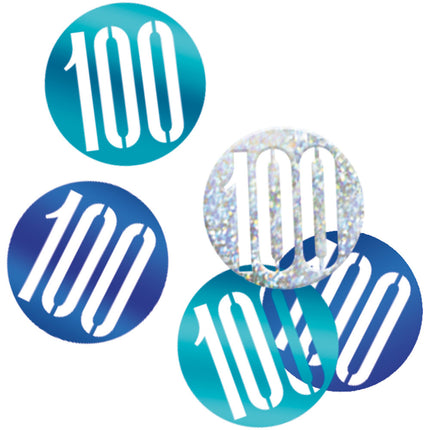 Confetti de table 100 ans bleu 14gr