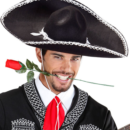 Sombrero noir et blanc 55cm