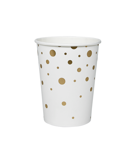 Coupes Gold Dots White 13cm 8pcs