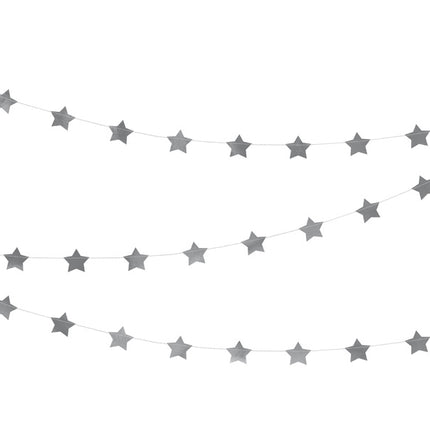 Guirlande d'étoiles argentée 3.6m