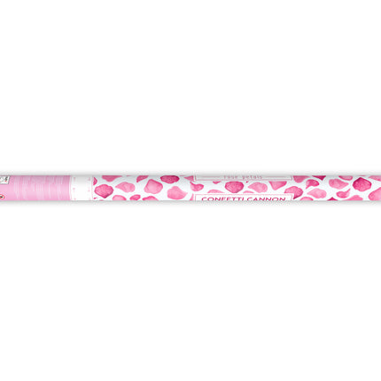 Canon à confettis Pétales de roses roses 80cm