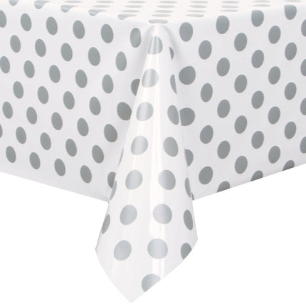 Nappe argentée à pois blancs 2.74m